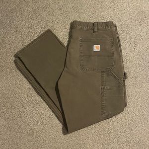 Relaxed Fit Olive Green Carhartt Carpenter Pants